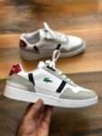 Men’s T-Clip Leather and Suede Color-Pop Lacoste Sneakers White