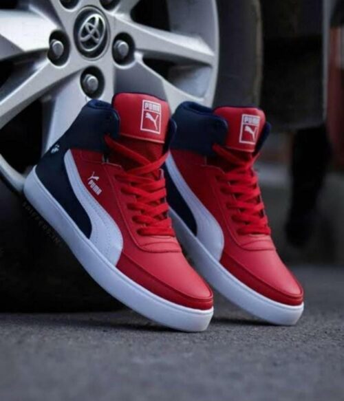 Puma White Casual Wear Designer Red Shoes