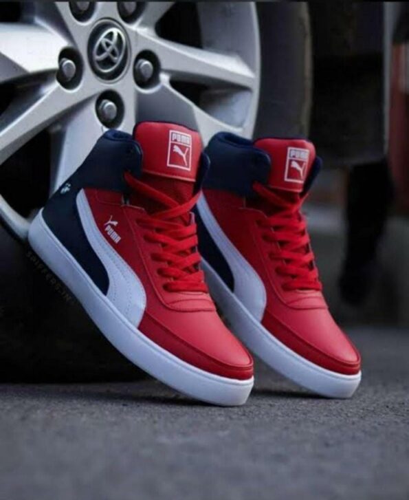 Puma White Casual Wear Designer Red Shoes